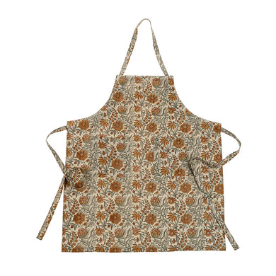 Floral rosalind patterned apron on a white background