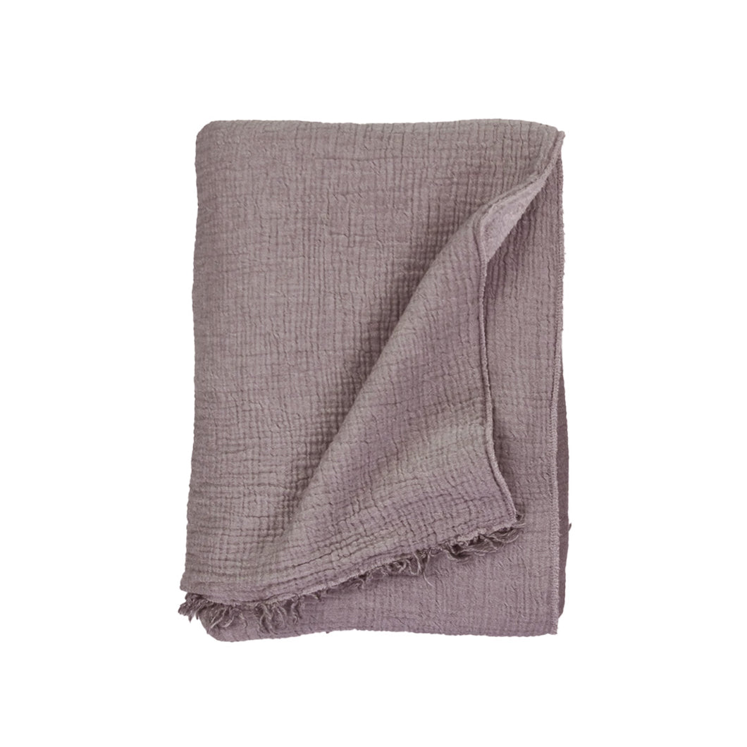 brownish toned crinkle fleece lined throw blanket