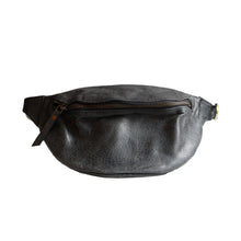 goat leather black fanny pack