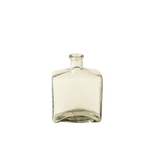 Clear glass bottle vase size medium on a white background