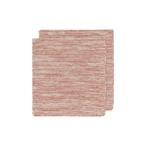 Brick Coloured Knit Dish Cloth Set