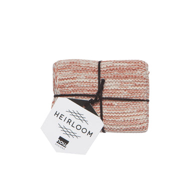 Brick Coloured Knit Dish Cloth Packaged Set