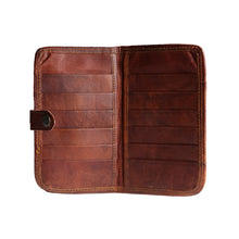 Leather  card-holder wallet open