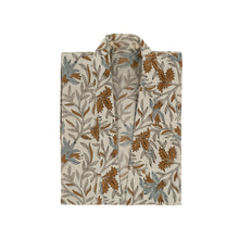 Folded block print kimono with cecily print