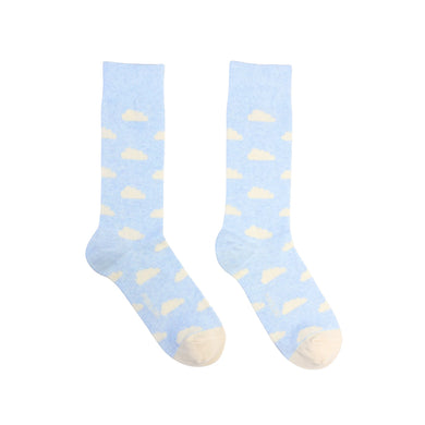 Pima Cotton Socks Cloud Nine Pack Blue/White Cloud Pattern