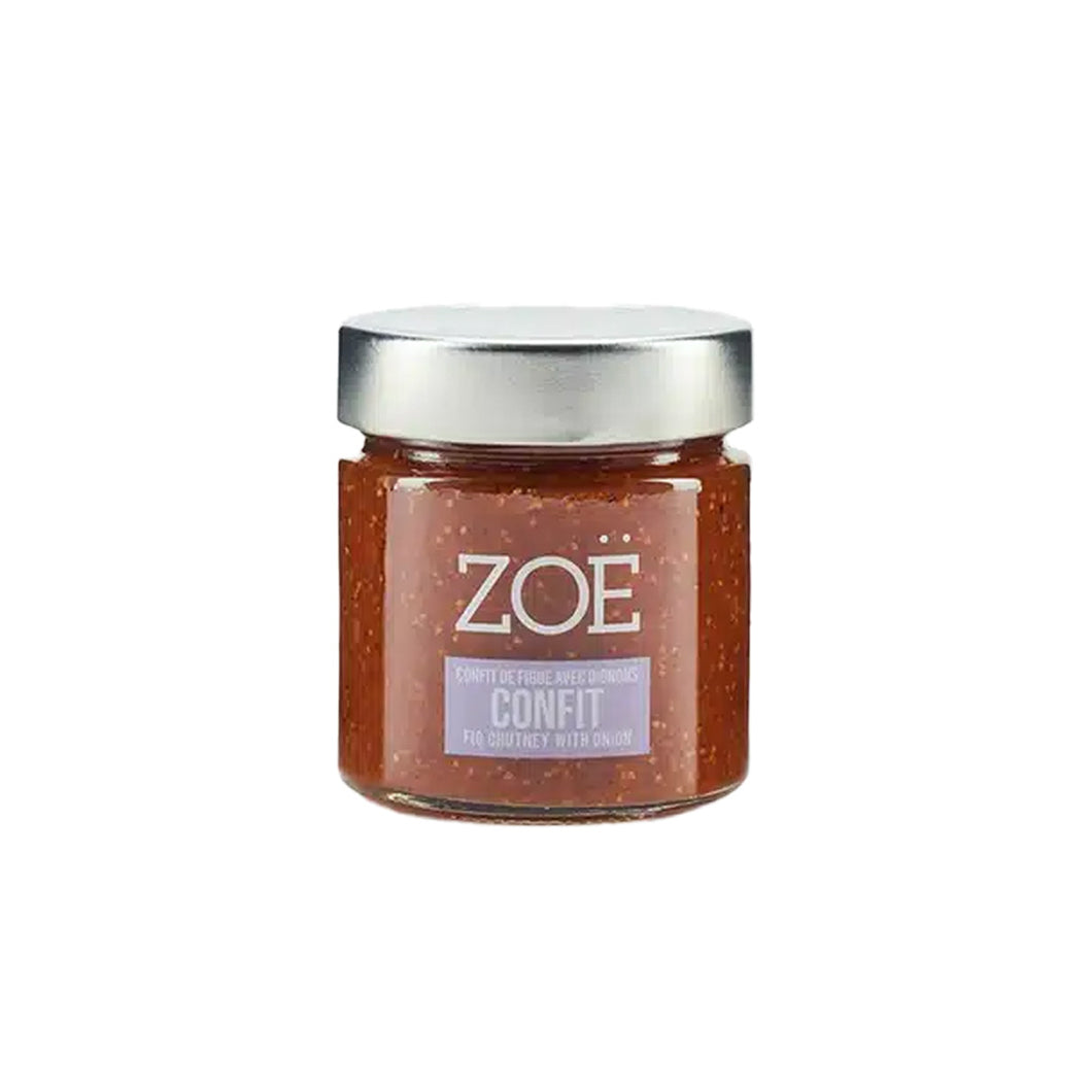 Jar of Zoe confit on a white background