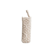 Cotton Pan Handle Cover in Cream with Beige Embroidered Pattern