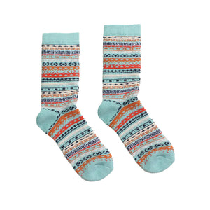 Pokoloko Alpaca Crew Socks Multi-Aqua