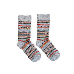 Pokoloko Alpaca Crew Socks Multi-Grey