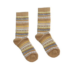 Pokoloko Alpaca Crew Socks Multi-Mocha