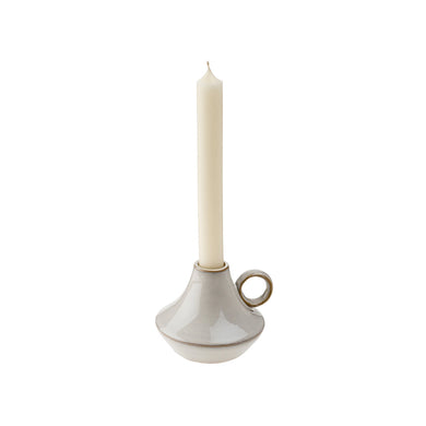 Croft Candlestick holder in off-white glaze