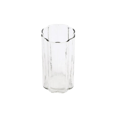 Clear scalloped daisy drinking glass
