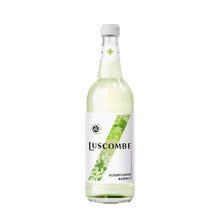 Luscombe elderflower bubbly bottle on a white background