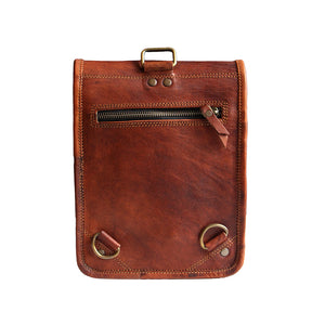 Small Brown Leather Messenger Bag Back