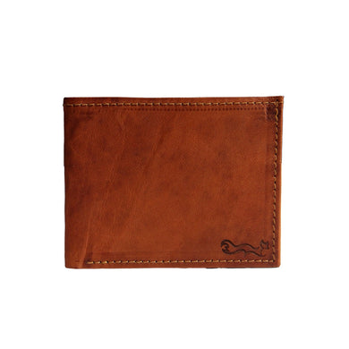 brown leather bi-fold wallet