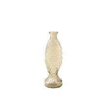 Small clear glass fish shaped vase