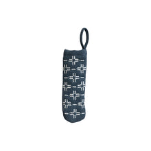 Cotton Pan Handle Cover in Grey with White Embroidered Pattern