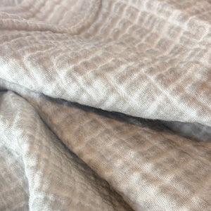 Close-up of textured grey crinkle fabric
