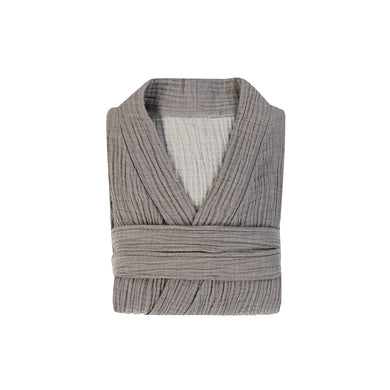 grey crinkle cotton robe folded up