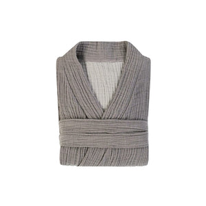 grey crinkle cotton robe folded up