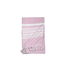 pink and cream striped chevron hasir hand towel
