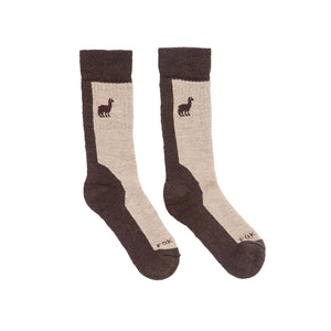 Pokoloko Alpaca Wool Brown and Beige Hiker Socks