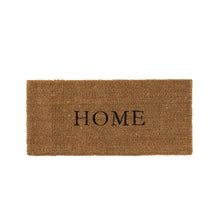 natural coir doormat with white background and "home" printed on it