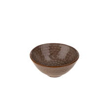 small hammered bowl in honey taupe