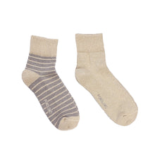 Pima Cotton Socks  Striped 2 Pack Honey and Grey