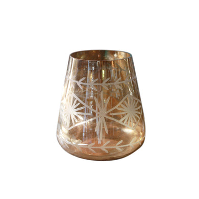 medium gold etched glass hurricane