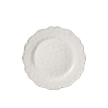 Cream melamine dinner plate with detailed edge