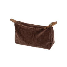 Plum coloured velvet zip pouch
