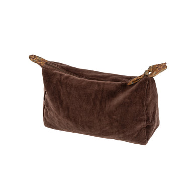 Plum coloured velvet zip pouch