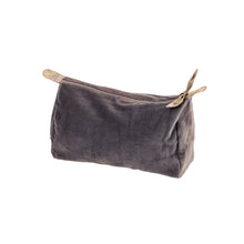 Smoke coloured velvet zip pouch