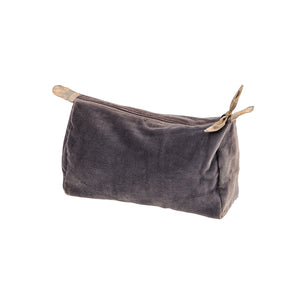 Smoke coloured velvet zip pouch