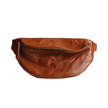 goat leather brown fanny pack