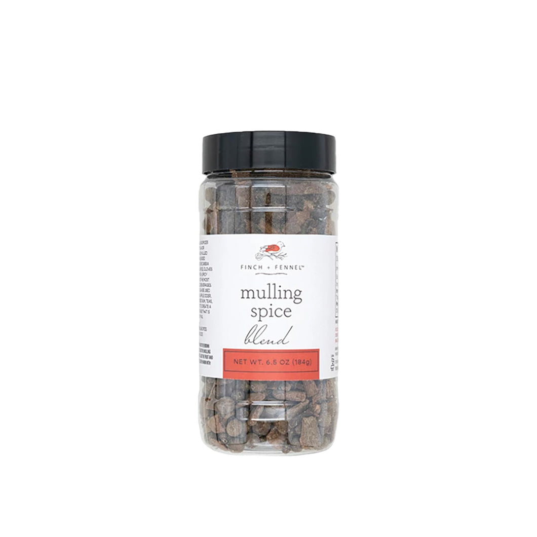 finch + fennel mulling spice blend in a plastic jar