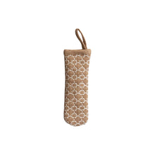 Cotton Pan Handle Cover in Mustard with White Embroidered Pattern