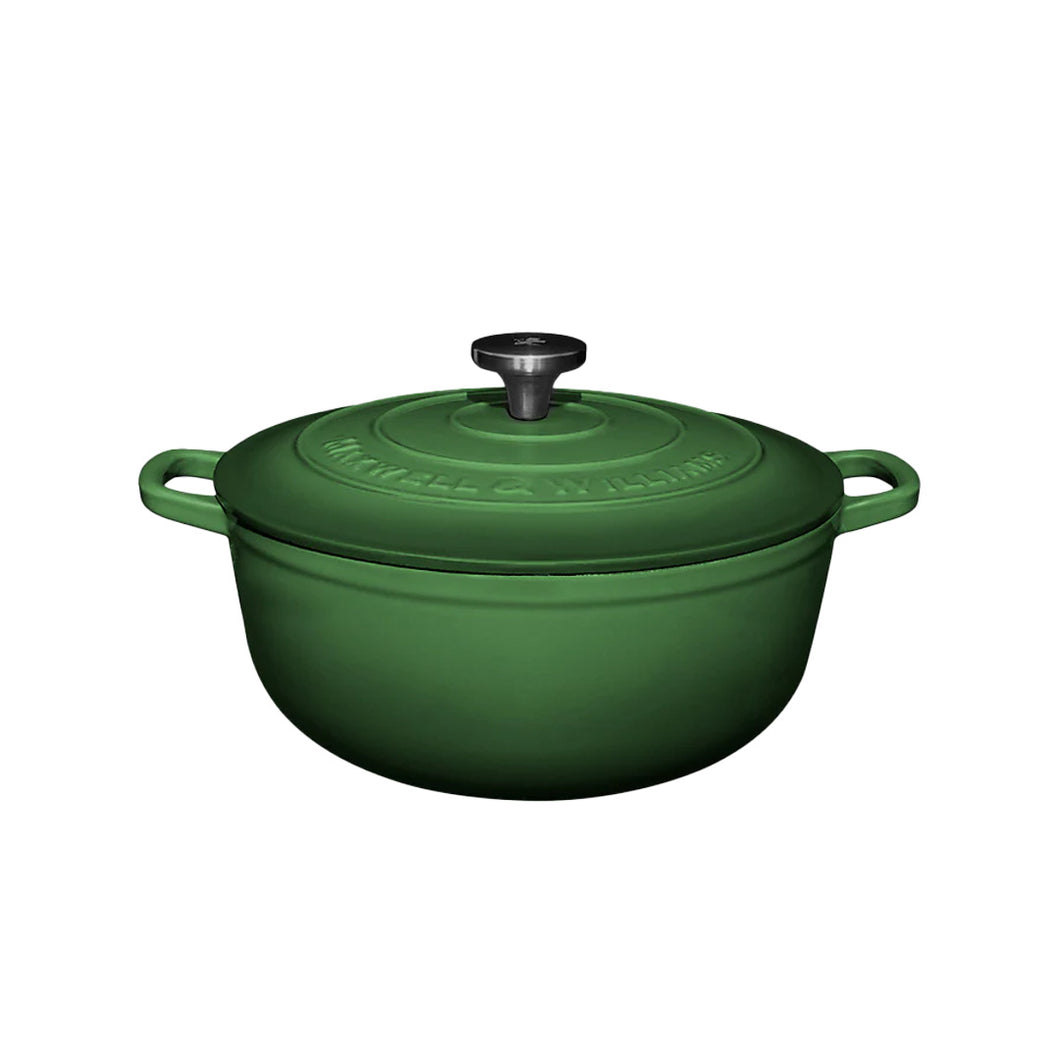 Green cast iron 6.2L round casserole dish