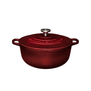 Red cast iron 6.2L round casserole dish
