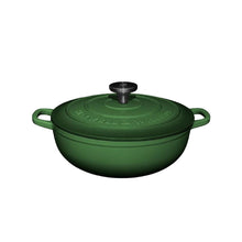 Green 4L cast iron round casserole dish