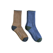 Pokoloko Pima Cotton Socks Naval and Walnut coloured 2-pack