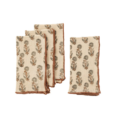 Oleander Block Print Napkins