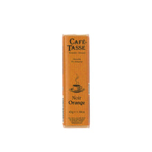 Café-Tasse noir orange chocolate bar white background 