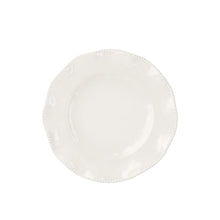 Cream melamine dinner plate with dotted edge
