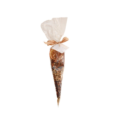 potpourri dried herbs and fruits tied in a clear bag