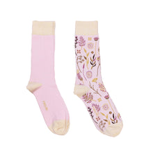 Pima Cotton Socks Rosee 2 Pack- Pink and Cream with Floral Pattern