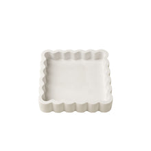 white square shaped scalloped jewellery dish