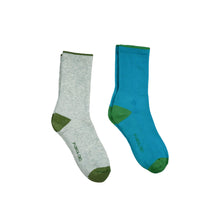 Pima cotton heel toe socks in teel and light green