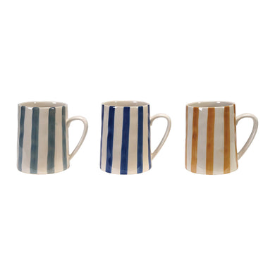 Striped Stoneware Mugs